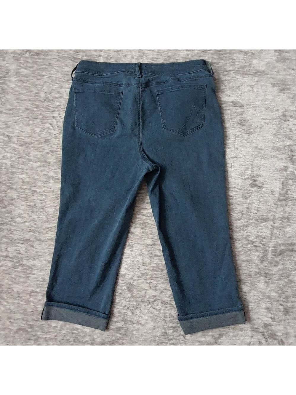 NYDJ Monroe Crop Jeans Stretch Cuffed Womens 14 Blue Jeans - Picture 11 of 15